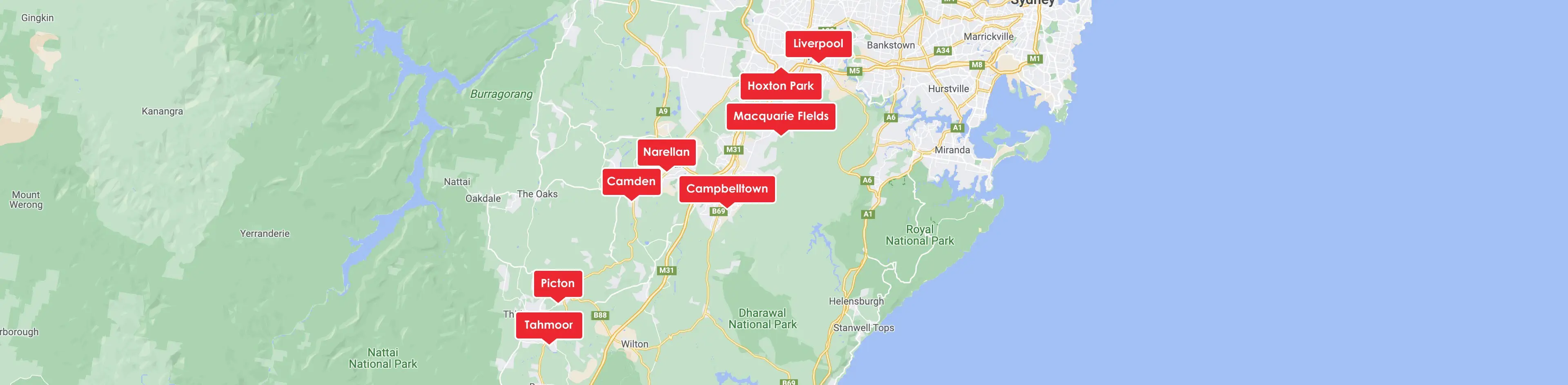B&D To You Campbelltown Coverage Map