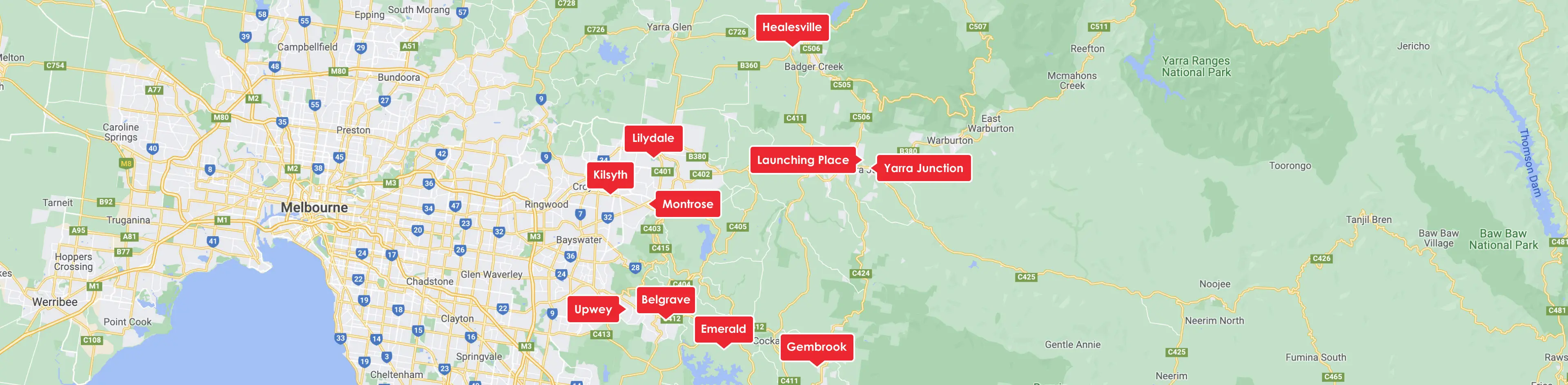 B&D To You Belgrave Coverage Map