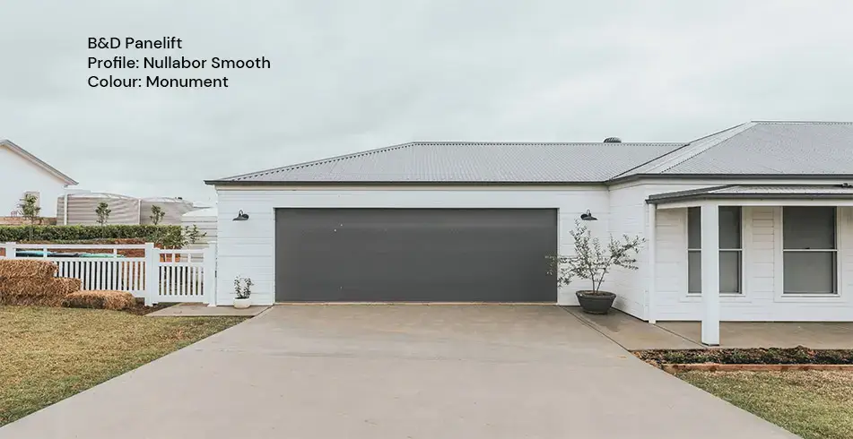 Safe as Can B&D Monument Nullabor Smooth Panelift Garage Door