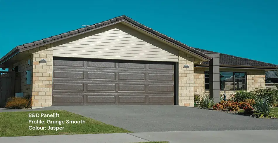 Safe as Can B&D Grange Smooth Panelift Garage Door in Jasper