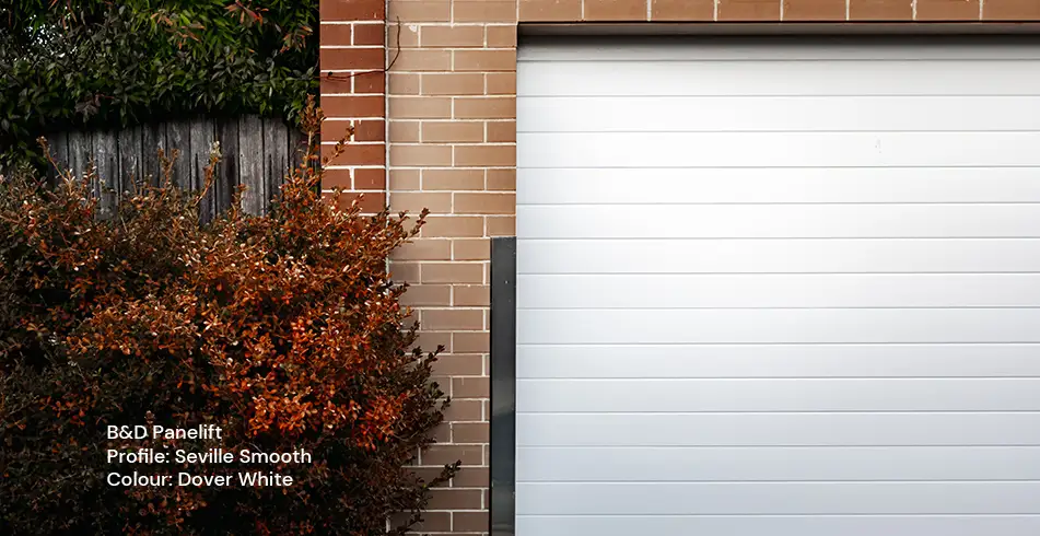 Safe as Can B&D Panelift Garage Door with Seville Smooth Profile in Dover White (3)