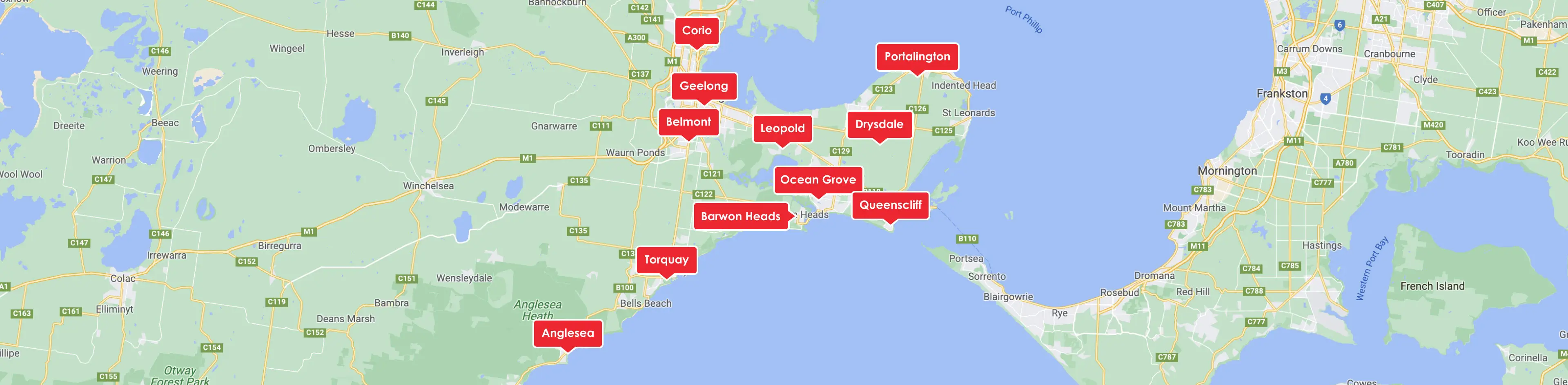 B&D To You Geelong Coverage Map