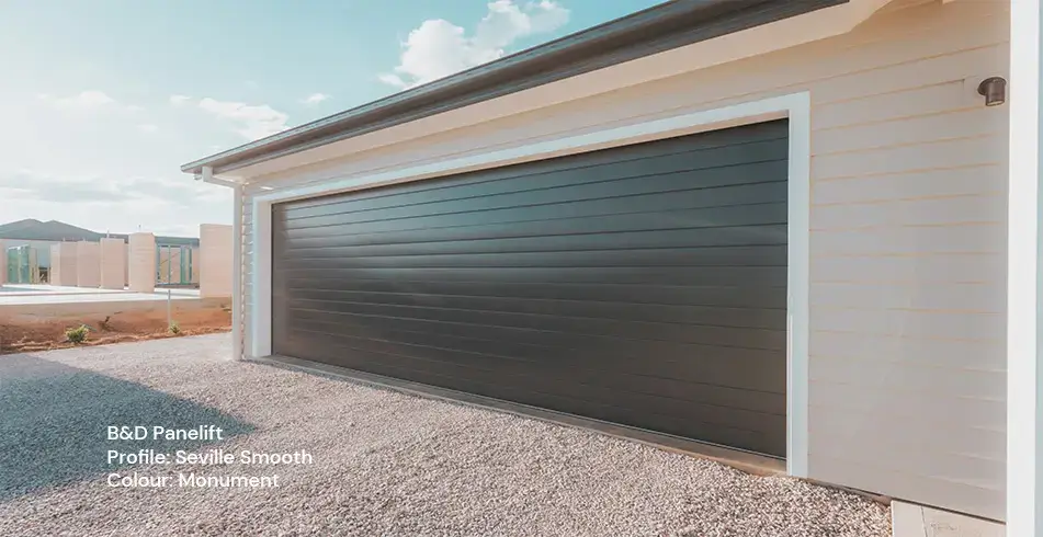Safe as Can B&D Smooth Seville Panelift Monument Garage Door