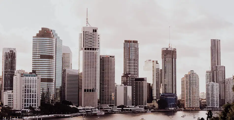 Aerial Shot of the Brisbane Coastal Skyline