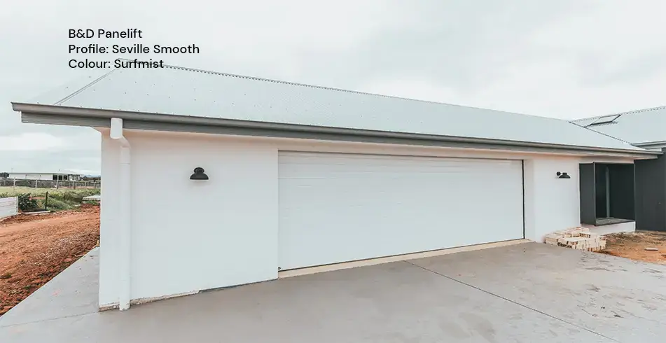 Safe as Can B&D Seville Panelift Garage Door Surfmist Colorbond