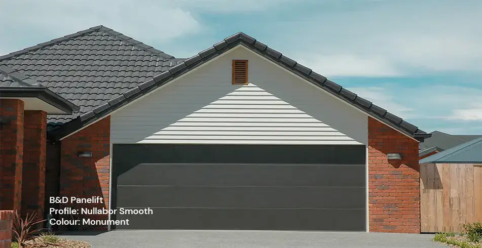 Safe as Can B&D Nullabor Panelift Garage Door in Matte Monument