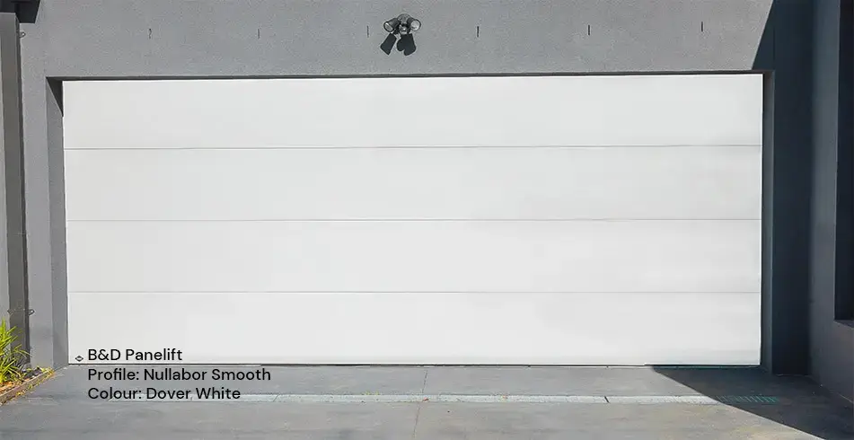 Safe as Can B&D Dover White Panelift Nullabor Garage Door