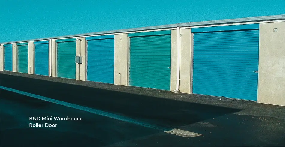 Safe as Can B&D Row of units with Mini Warehouse Roll-A-Shutters