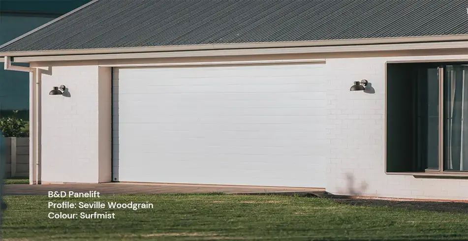 Safe as Can B&D Colorbond Panelift Sectional Door in Surfmist