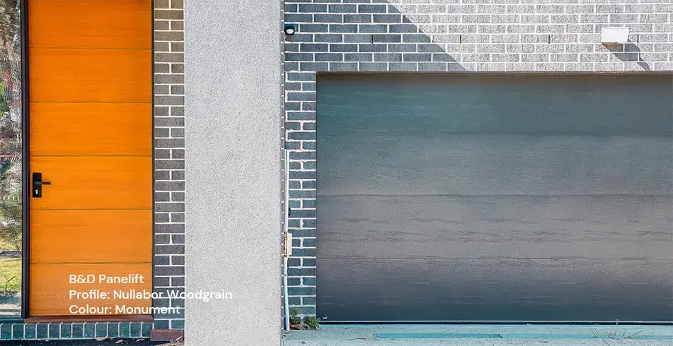 Safe as Can B&D Nullabor Woodgrain Panelift Door in Monument