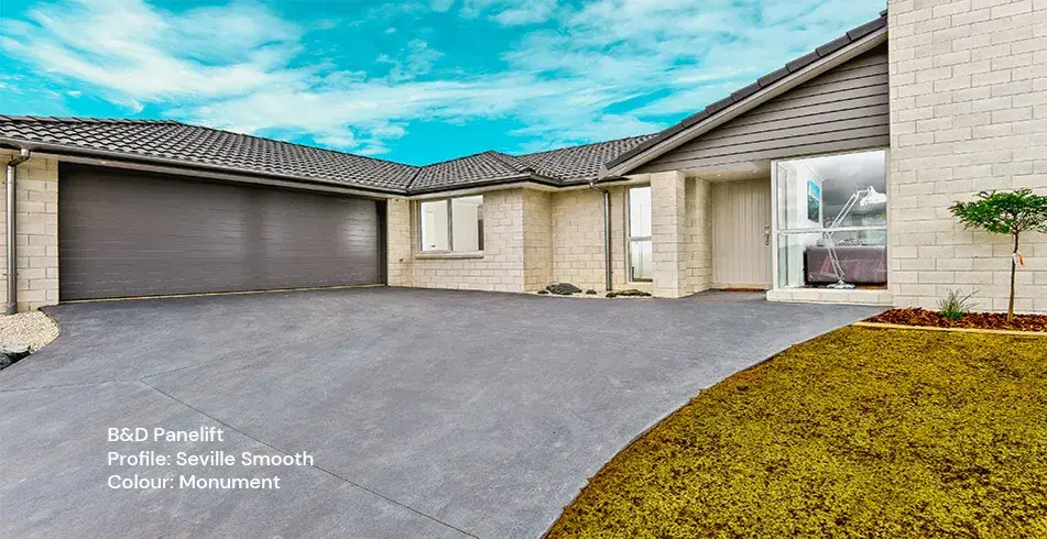 Safe as Can B&D Panelift Seville Double Garage Door in Monument