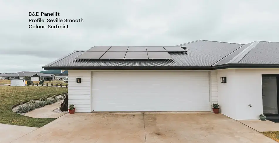 Safe as Can B&D Seville Panelift Double Garage Door Surfmist