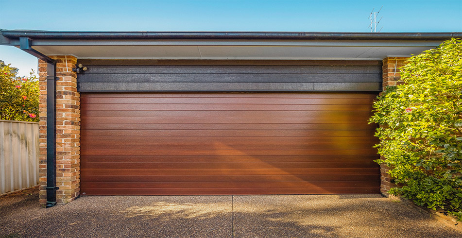 Safe as Can B&D Panelift Seville Sectional Door in Red Gum Knotwood