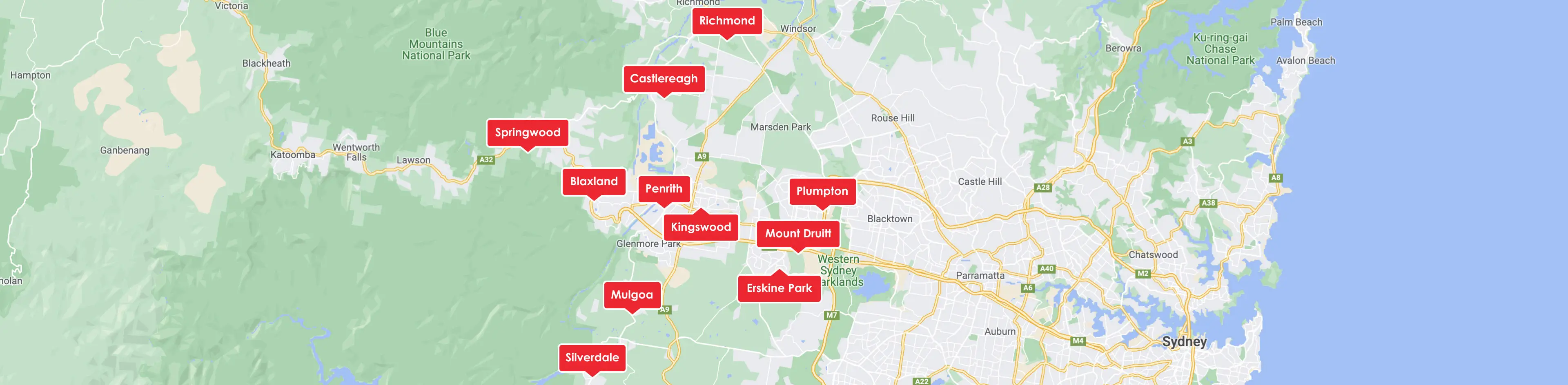 B&D To You Penrith Coverage Map