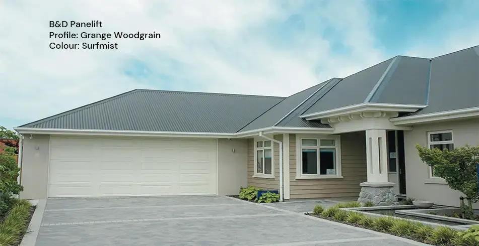 Safe as Can B&D Grange Panelift Garage Door in Surfmist
