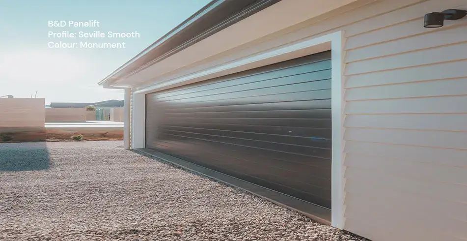 Safe as Can B&D Panelift Seville Smooth Sectional Door in Monument