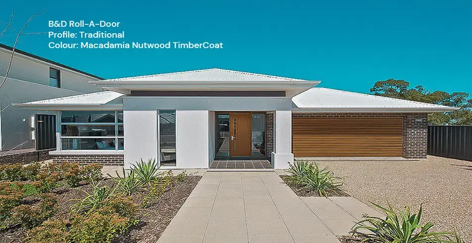 Reliable as Can B&D Roll A Door Timber Coat Macadamia Nutwood GarageDoor
