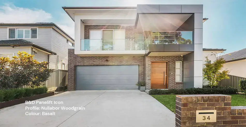 Safe as Can B&D Nullabor Panelift Icon Door in Basalt Knotwood