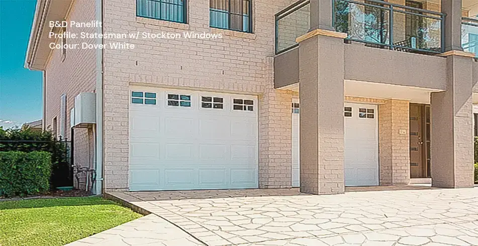 Safe as Can B&D Panelift Statesman Sectional Door with Stockton Windows