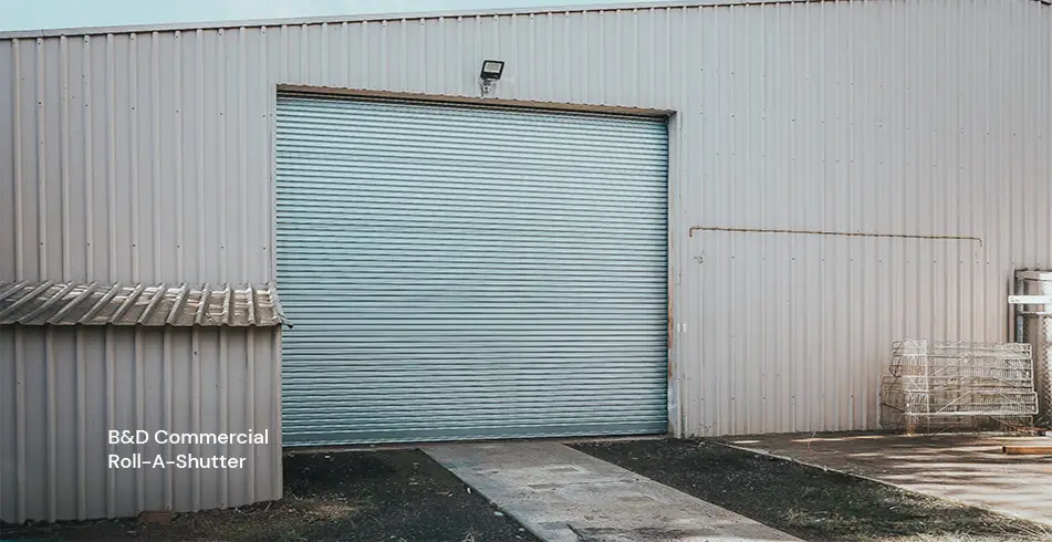 Safe as Can B&D Warehouse exterior with commercial Roll-A-Shutters