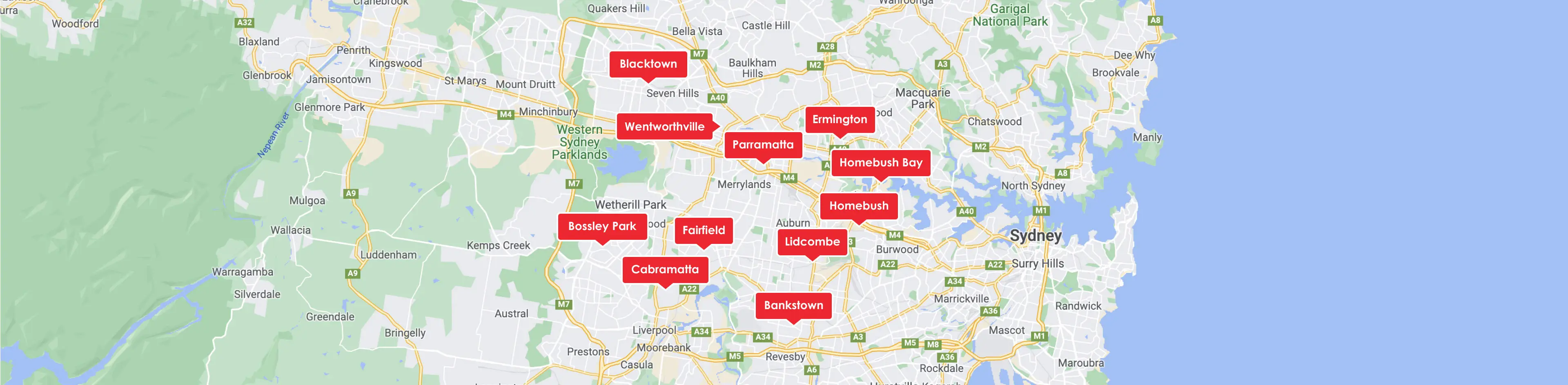 B&D To You Parramatta Coverage Map