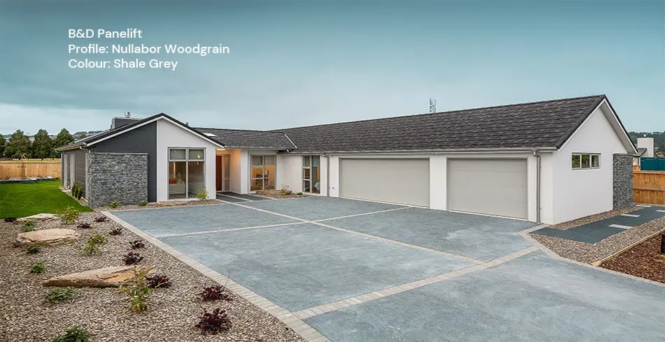 Safe as Can B&D Nullabor Panelift Double Garage Door Shale Grey