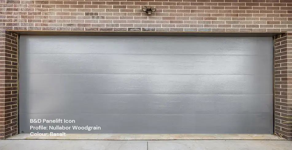 Safe as Can B&D Panelift Icon Garage Door in Nullabor Basalt