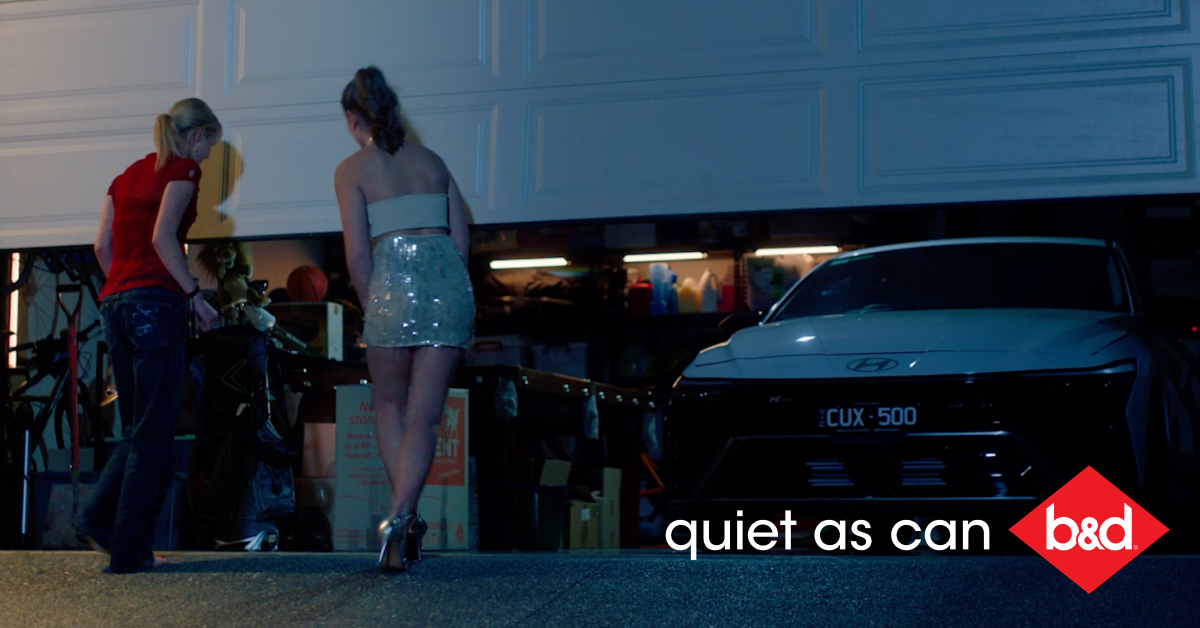 Quiet as Can B&D two girls sneaking quietly into house through garage door