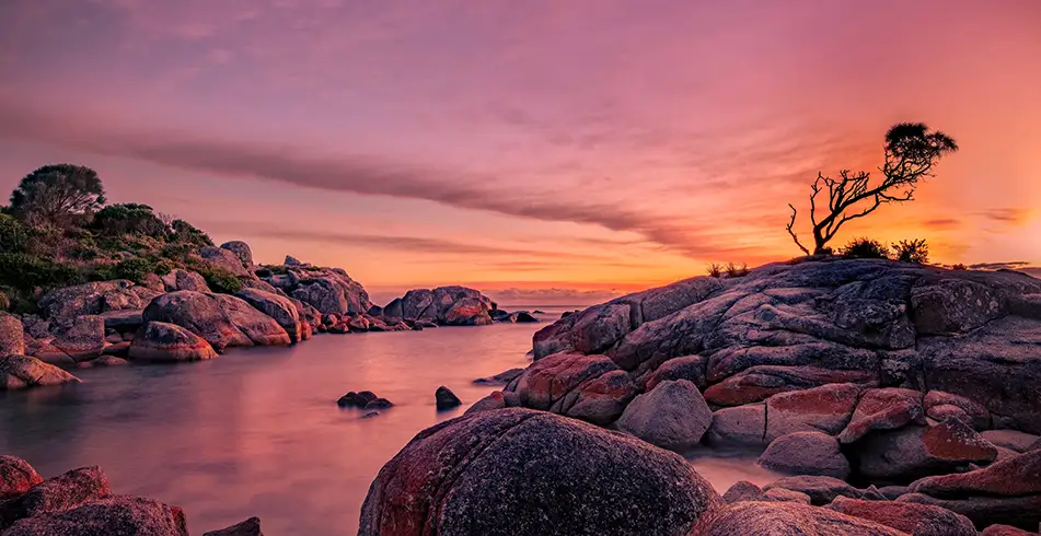 Tasmanian inlet at dusk