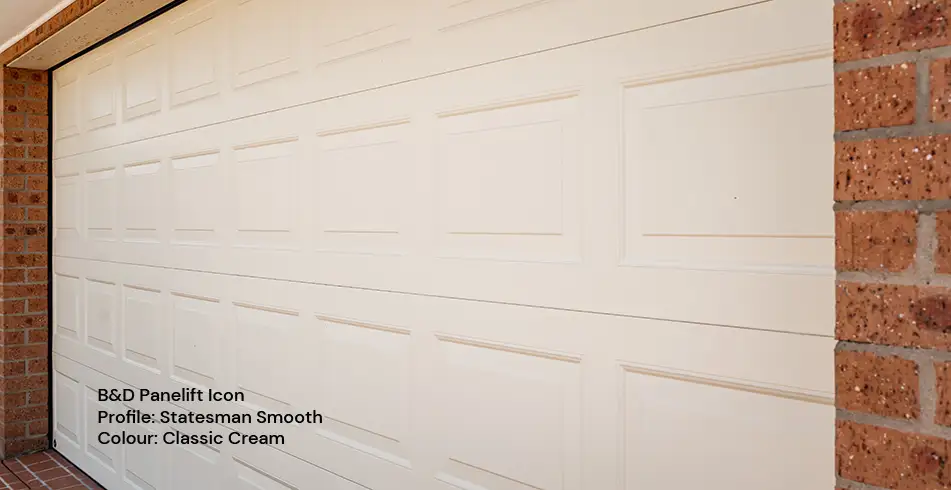 Safe as Can B&D Panelift Icon Garage Door with Statesman Smooth Profile in Classic Cream (3)
