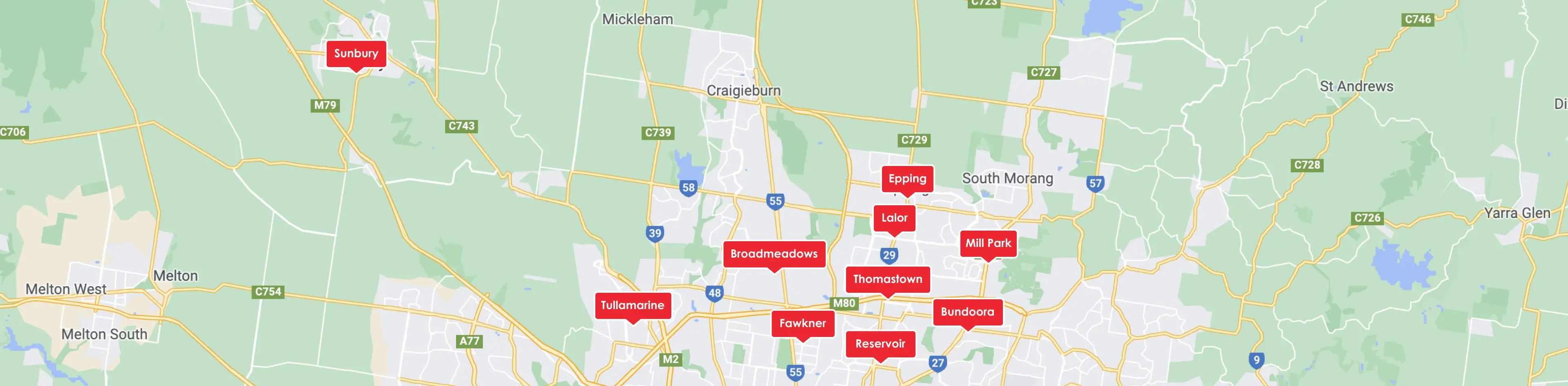 B&D To You Northern Melbourne Coverage Map