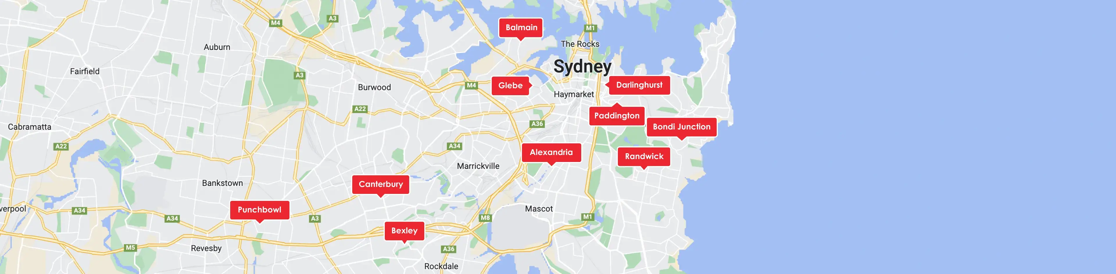 B&D To You Eastern Sydney Coverage Map