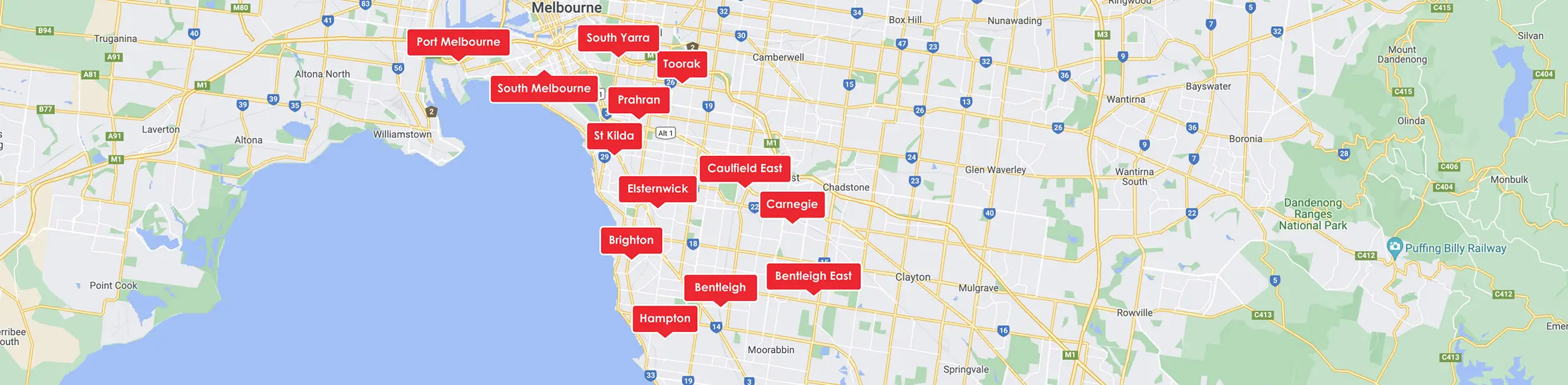 B&D To You Bentleigh Coverage Map