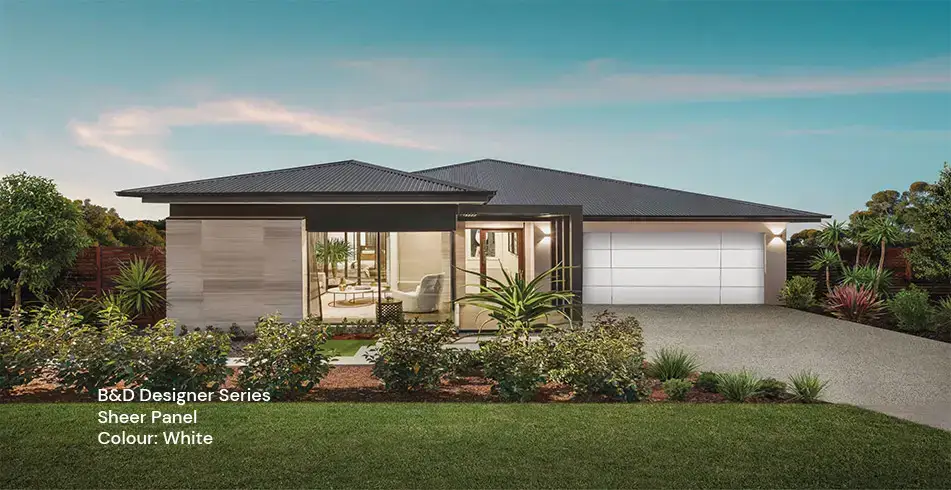 Reliable as Can B&D White Sheer Panel Garage Door at Dusk