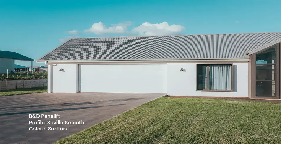Safe as Can B&D Panelift Seville Garage Door Surfmist Colorbond
